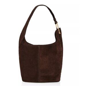 NWT ✅ Michael Kors SONNY Medium Suede Hobo Shoulder Bag in MULBERRY⭐ NWT